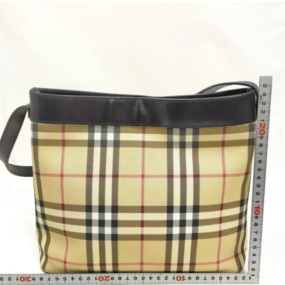 Auth Burberry London Shoulder Bag Beige PVC